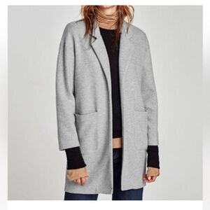 Zara Grey Cardigan Blazer